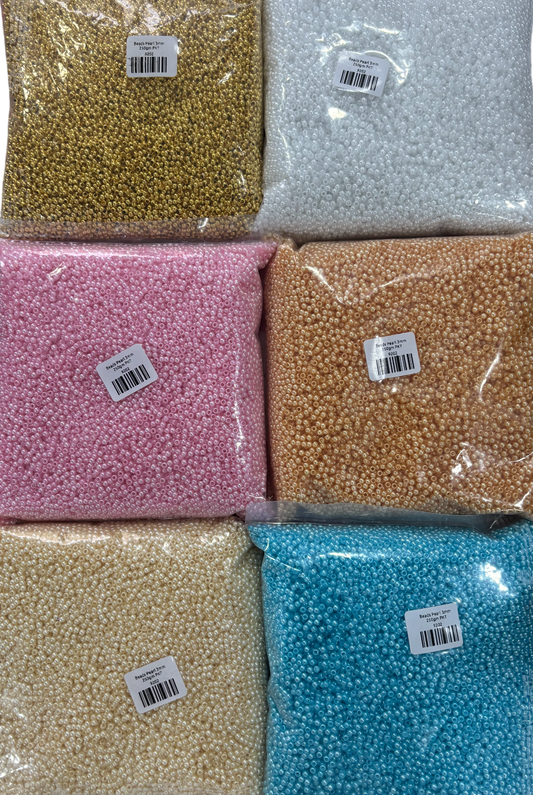Beads Pearl 3mm 250gm PKT